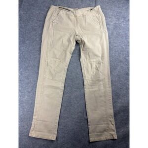 Sundance Women's 8 Skinny Tapered Leg Pants Knee Structured Boho Minimalist Tan